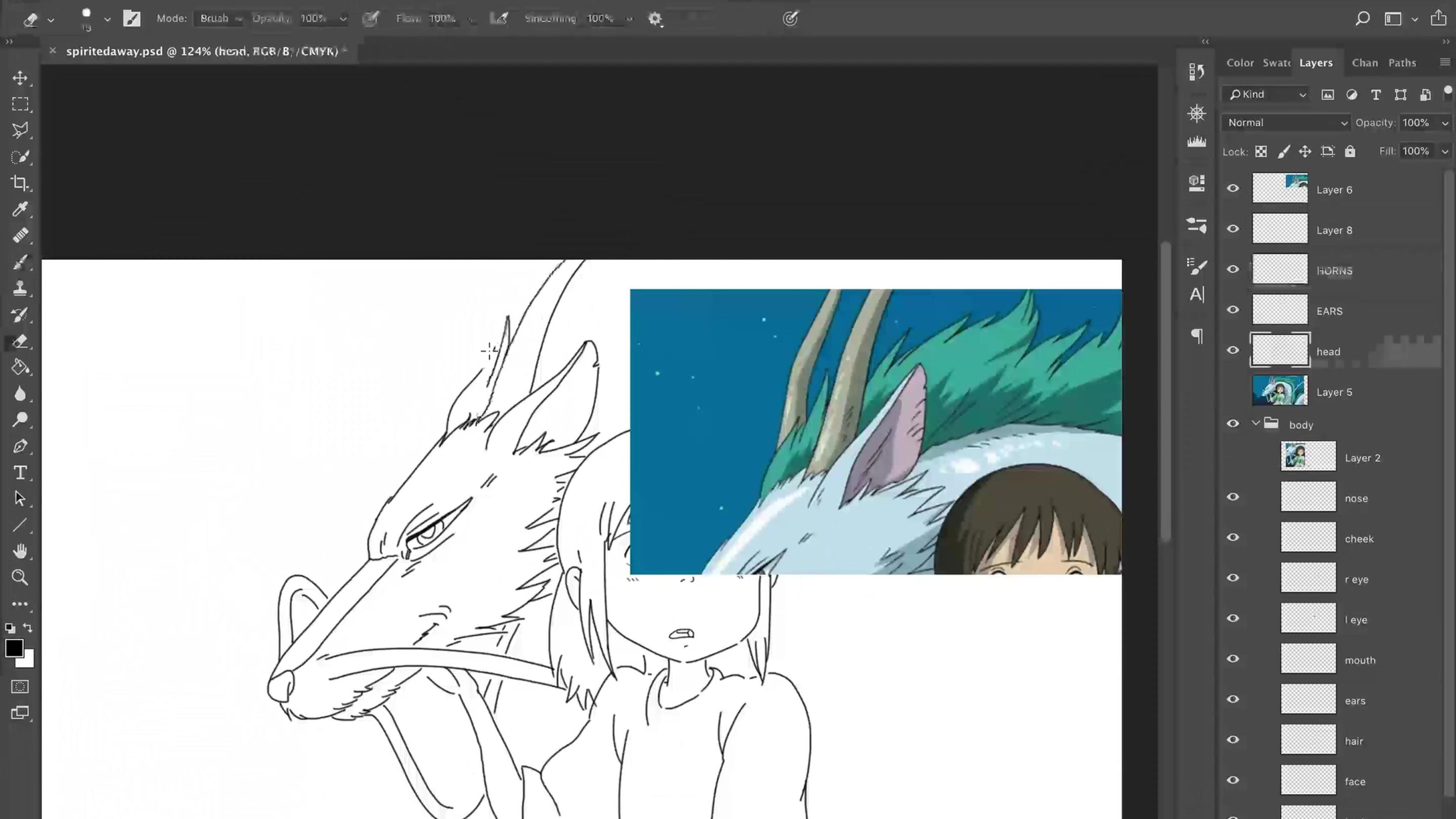 SPIRITED AWAY DIGITAL ART TIMELAPSE